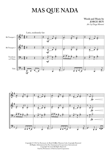 Mas Que Nada (arr. Diego Marani)