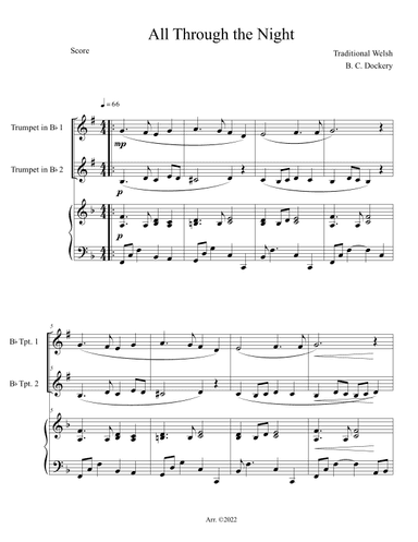 All Through the Night (Trumpet Duet with Piano Accompaniment) (arr. B. C. Dockery)