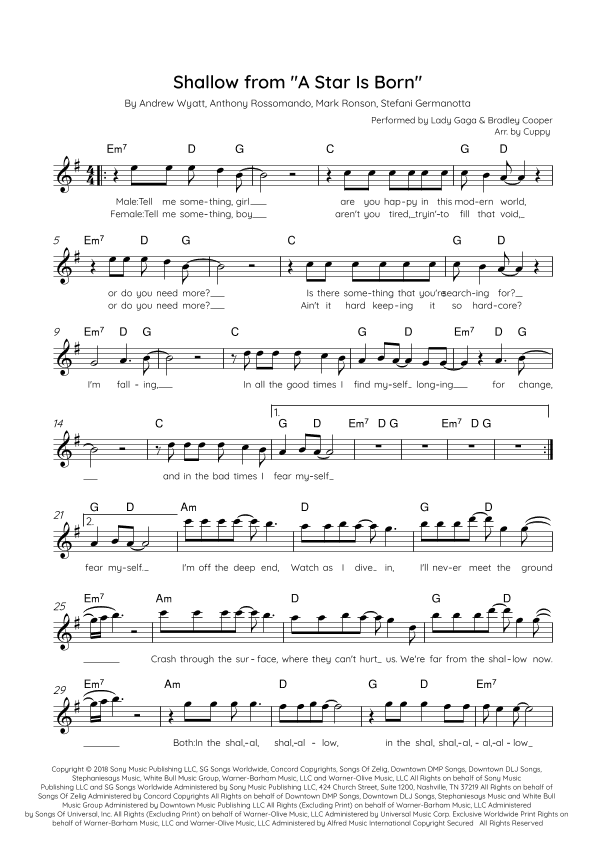 Shallow (arr. Arr. MDS)