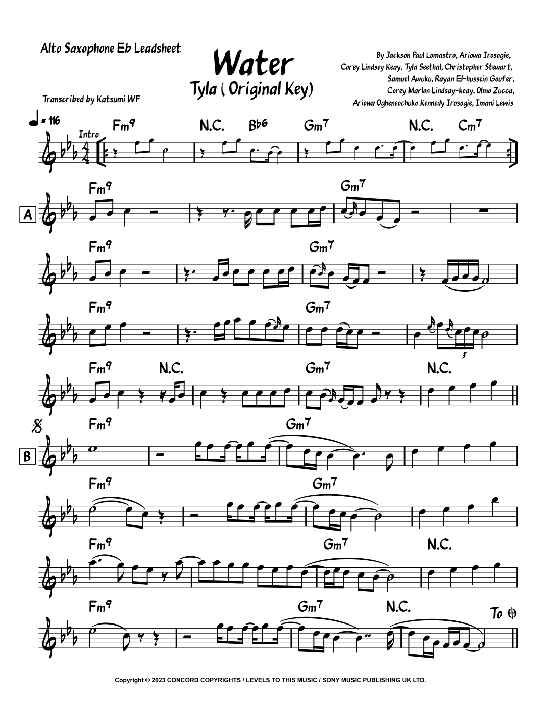 Water (arr. Katsumi WF)