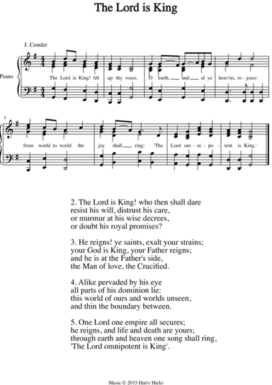 The Lord is King. A new tune to a wonderful old hymn.