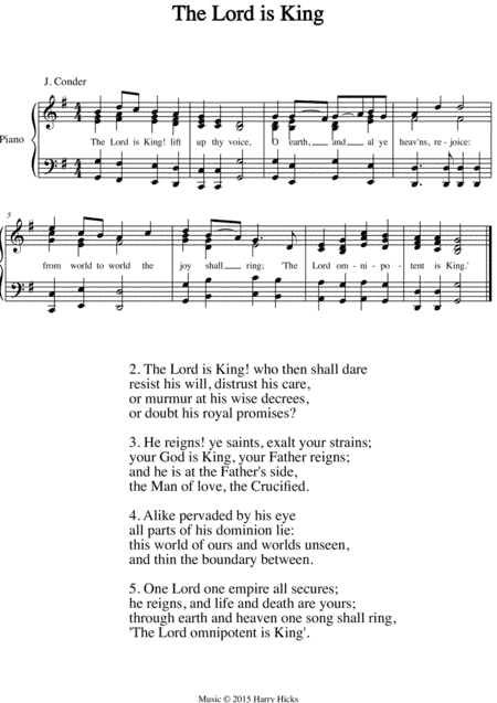 The Lord is King. A new tune to a wonderful old hymn.