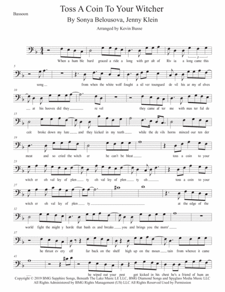 Toss A Coin To Your Witcher (arr. Kevin Busse)