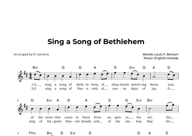Sing a Song of Bethlehem (Key of B Minor) (arr. R. Salvario)