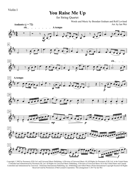 You Raise Me Up (arr. Ian Wei)