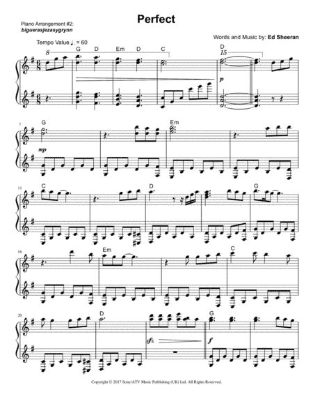 Perfect (arr. biguerasjezasygrynn)