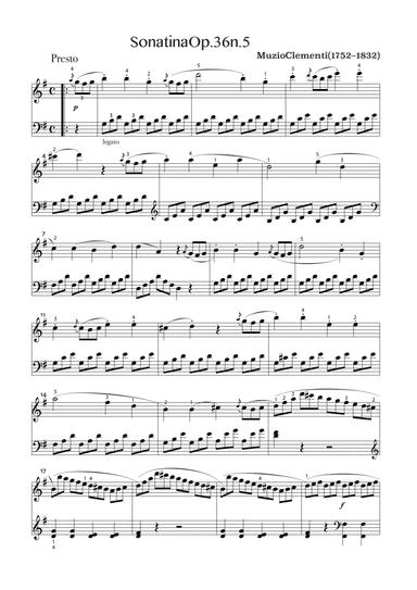 Sonatina in G major, Op 36 No 5 (arr. Adrienne Low)