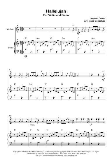 Hallelujah (arr. Isaac Gonçalves)