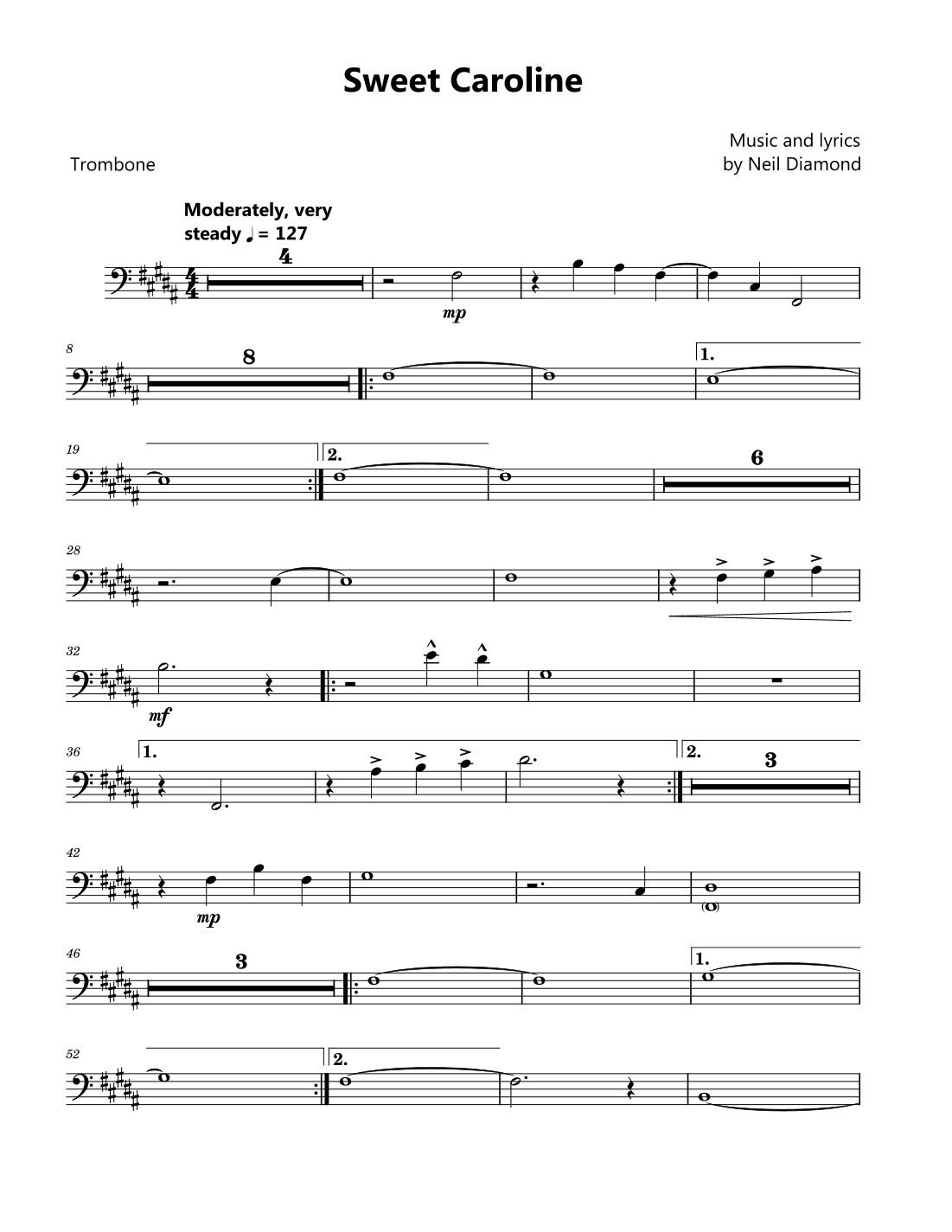 Sweet Caroline (arr. David Lartey)