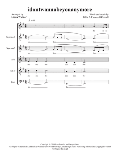 Idontwannabeyouanymore (arr. Logan Widmor)