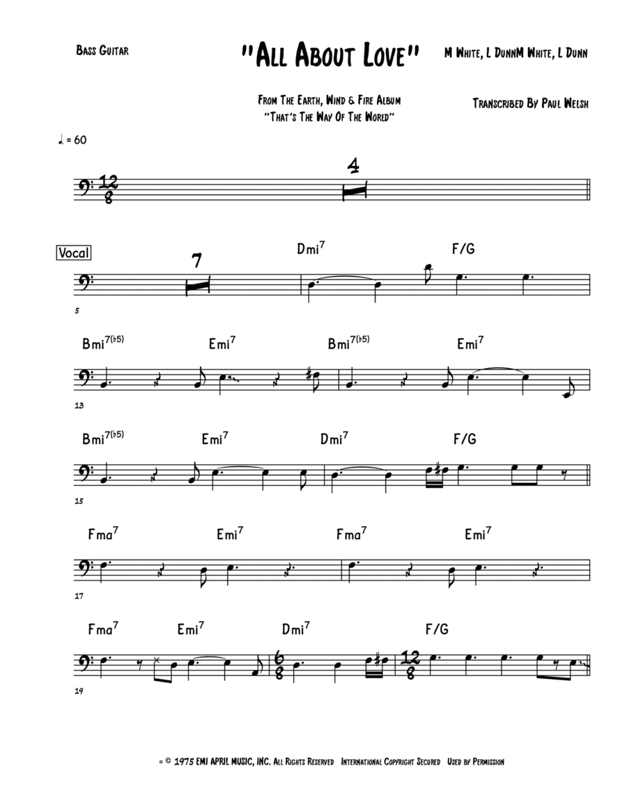 All About Love (arr. Accubass)