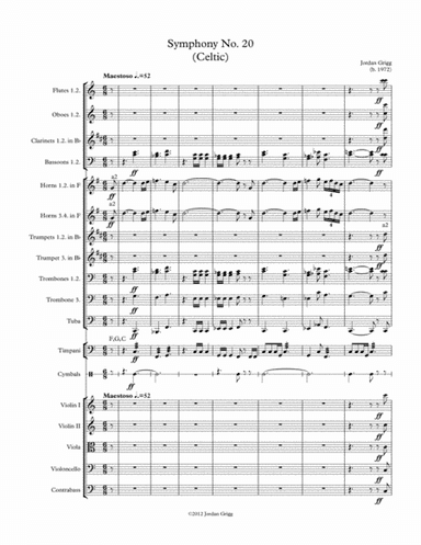 Symphony No.20 (Celtic) Score and parts