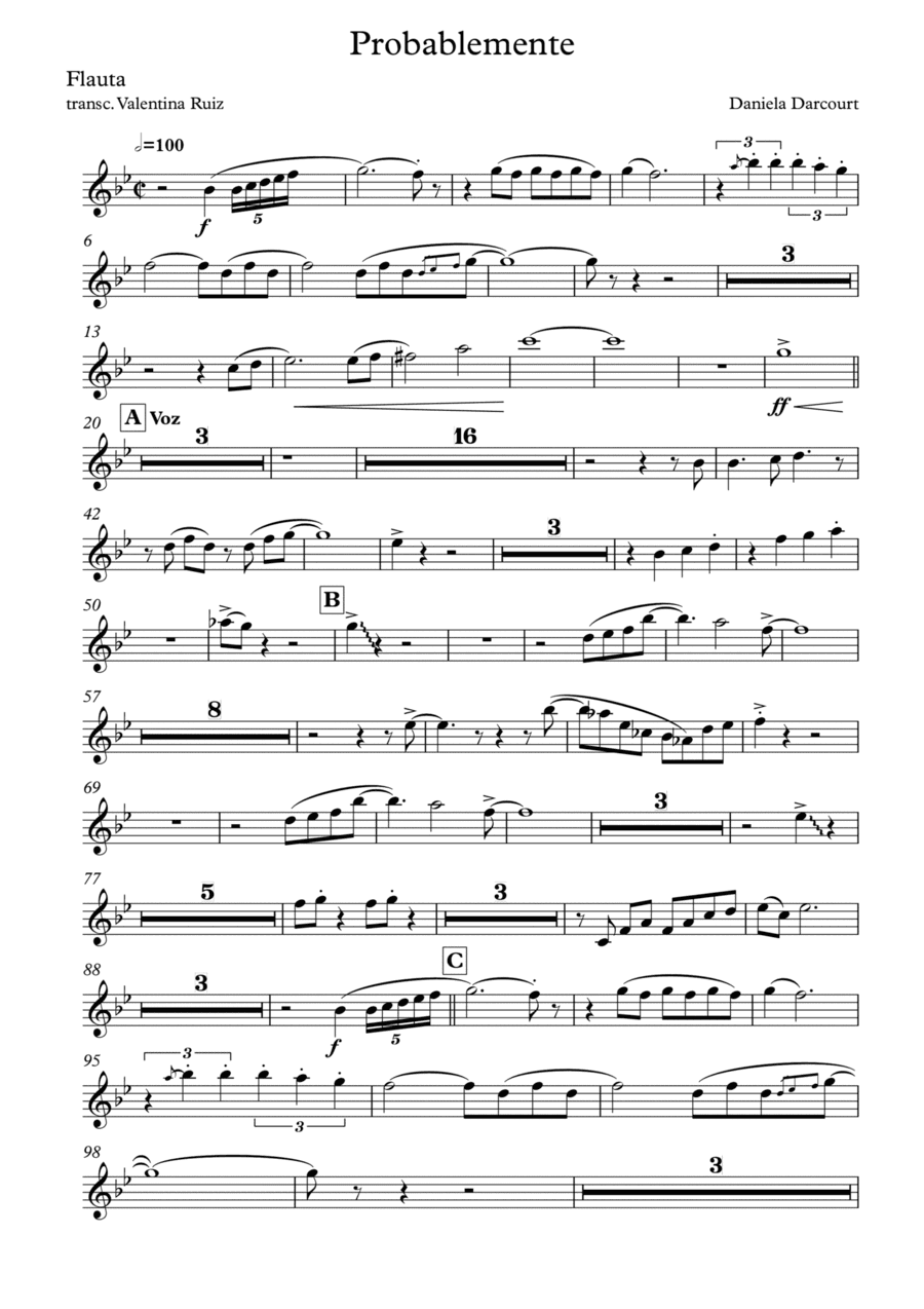 Probablemente (arr. Valentina Ruiz)