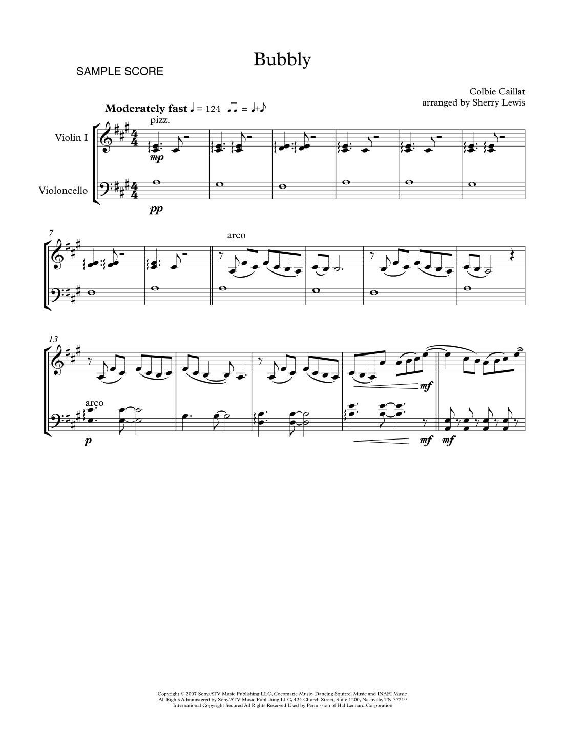 Bubbly (arr. Sherry Lewis)