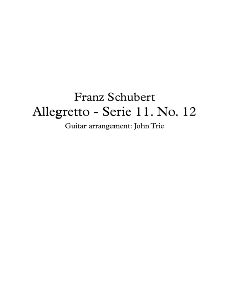 Allegretto - Serie 11, No. 12 - tab (arr. John Trie)