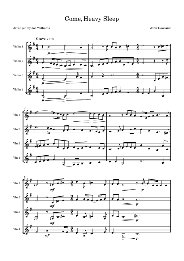 Come, Heavy Sleep (arr. Joe Williams)