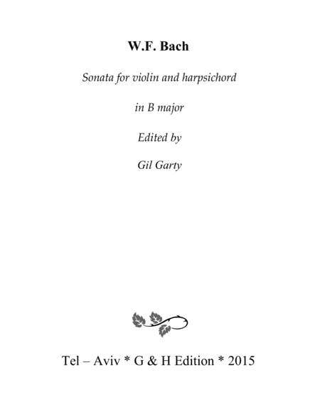 Sonata for violin and harpsichord in B major (arr. Gil Garty)