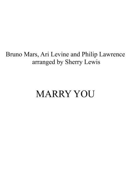 Marry You (arr. Sherry Lewis)