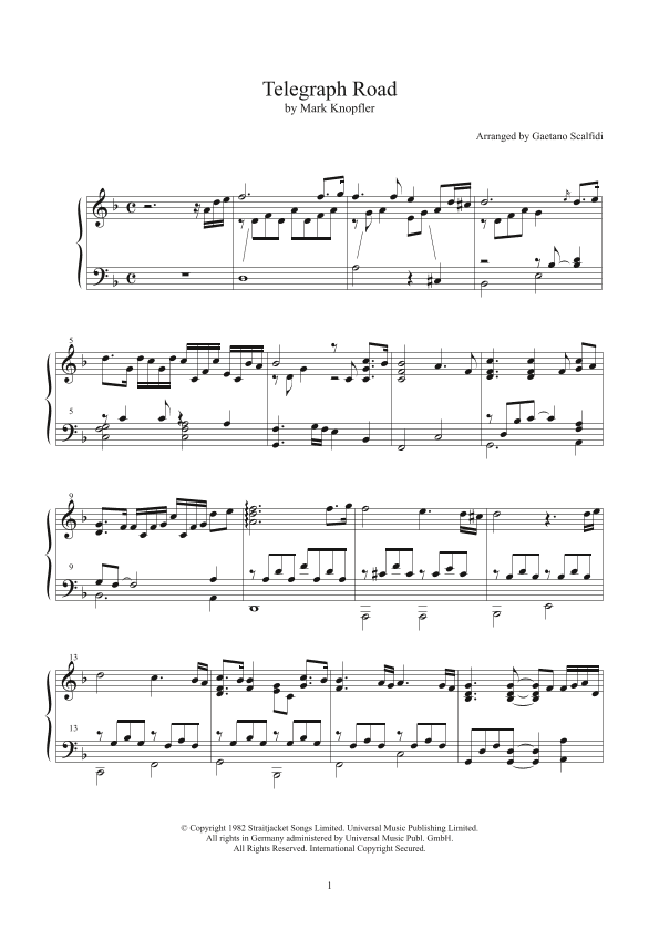 Telegraph Road (arr. Gaetano Scalfidi)