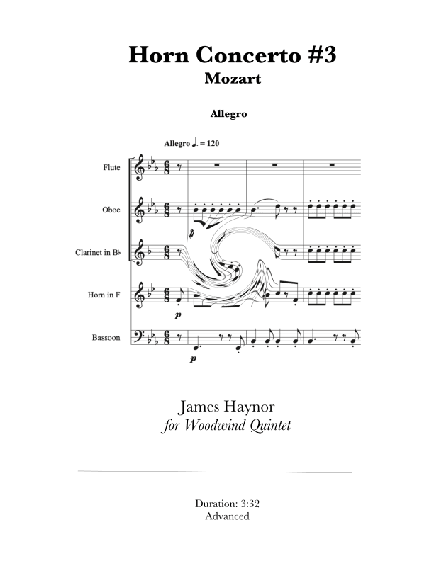 Horn Concerto #3 Finale for Woodwind Quintet (arr. James Haynor)