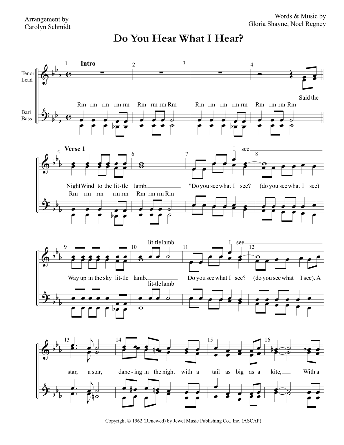Do You Hear What I Hear (arr. Carolyn Schmidt)
