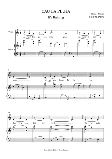 CAU LA PLUJA Veu & Pno