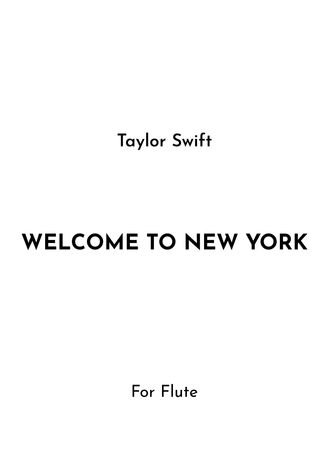 Welcome To New York (arr. Jireh J.)
