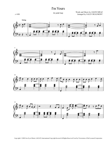 I'm Yours (arr. Sally Beaumont)