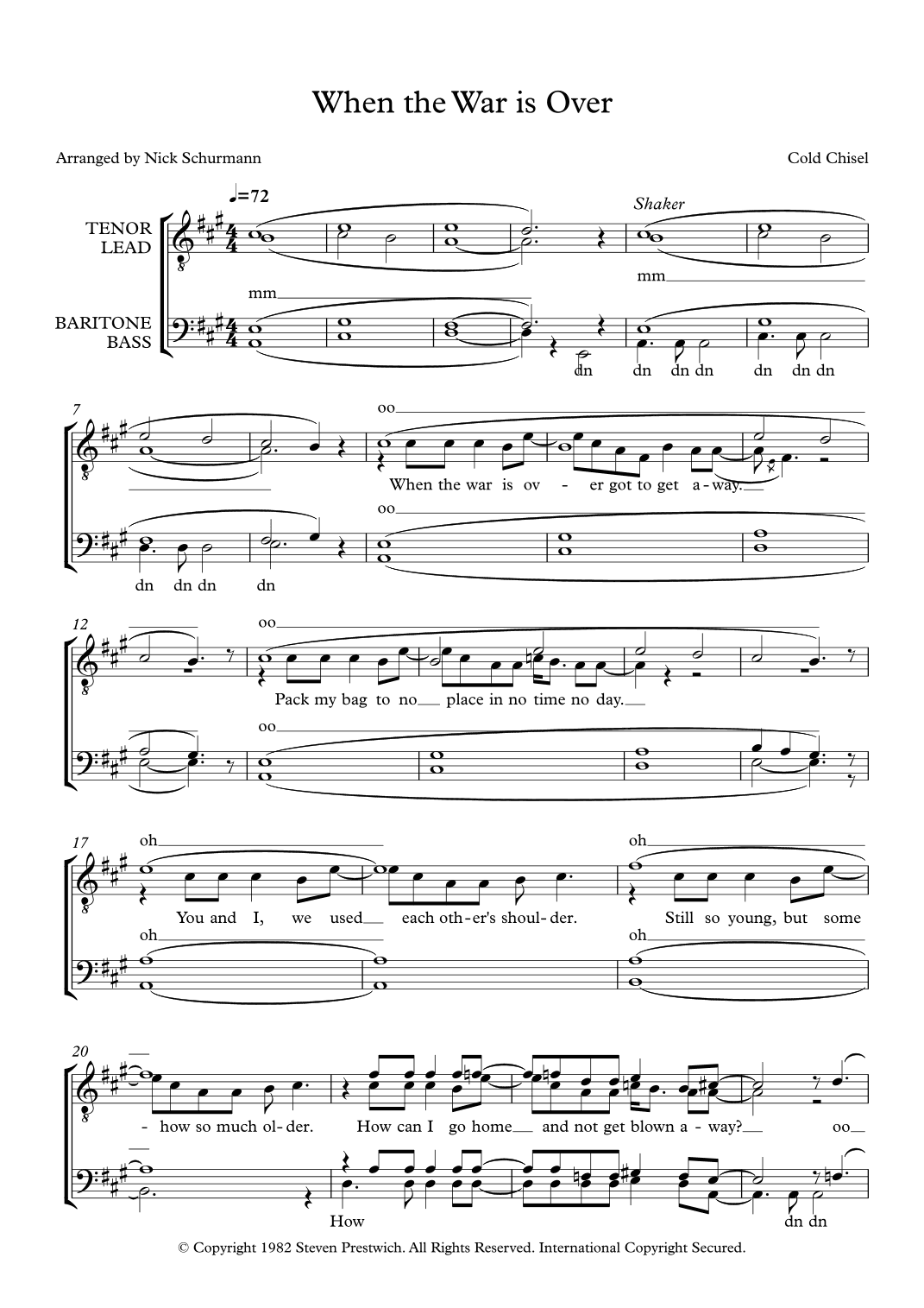 When The War Is Over (arr. Nick Schurmann)