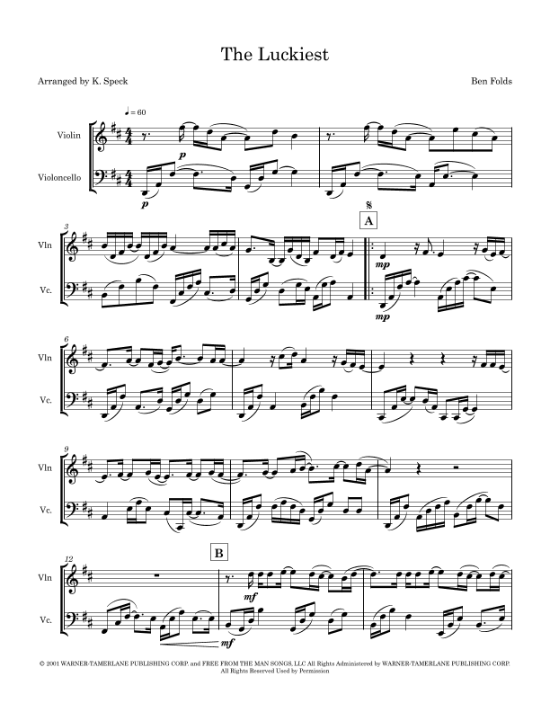 The Luckiest (arr. K. Speck)