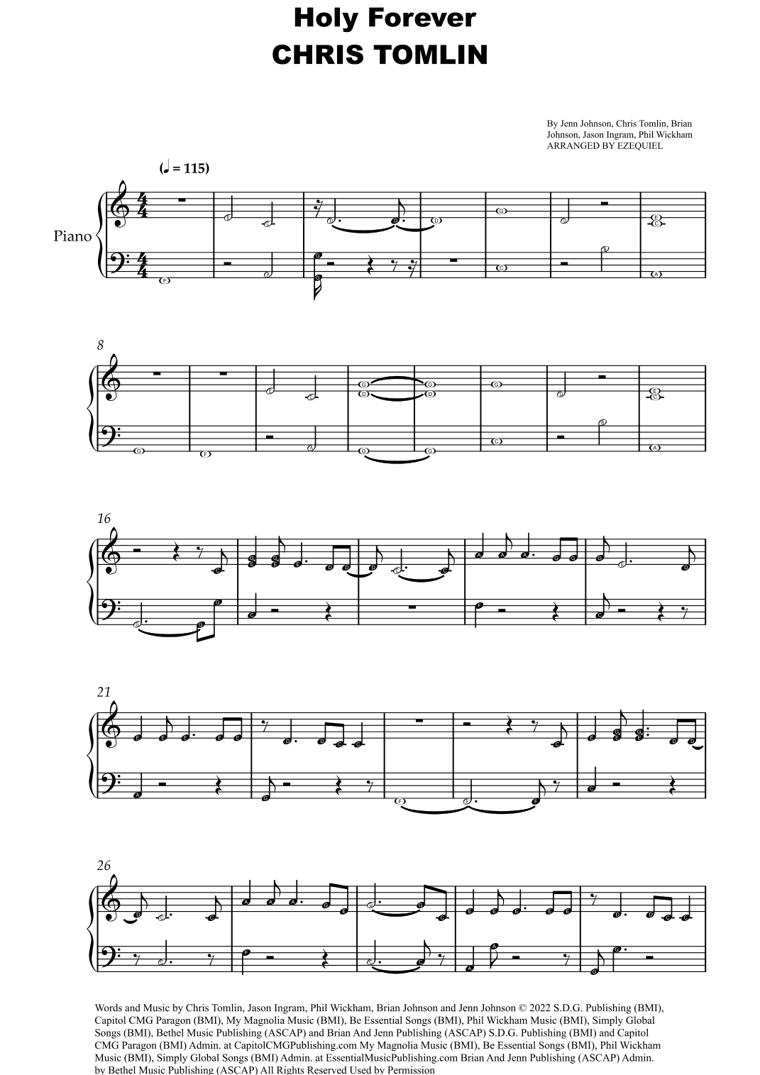 Holy Forever (arr. BY EZEQUIEL EDIÇÕES)