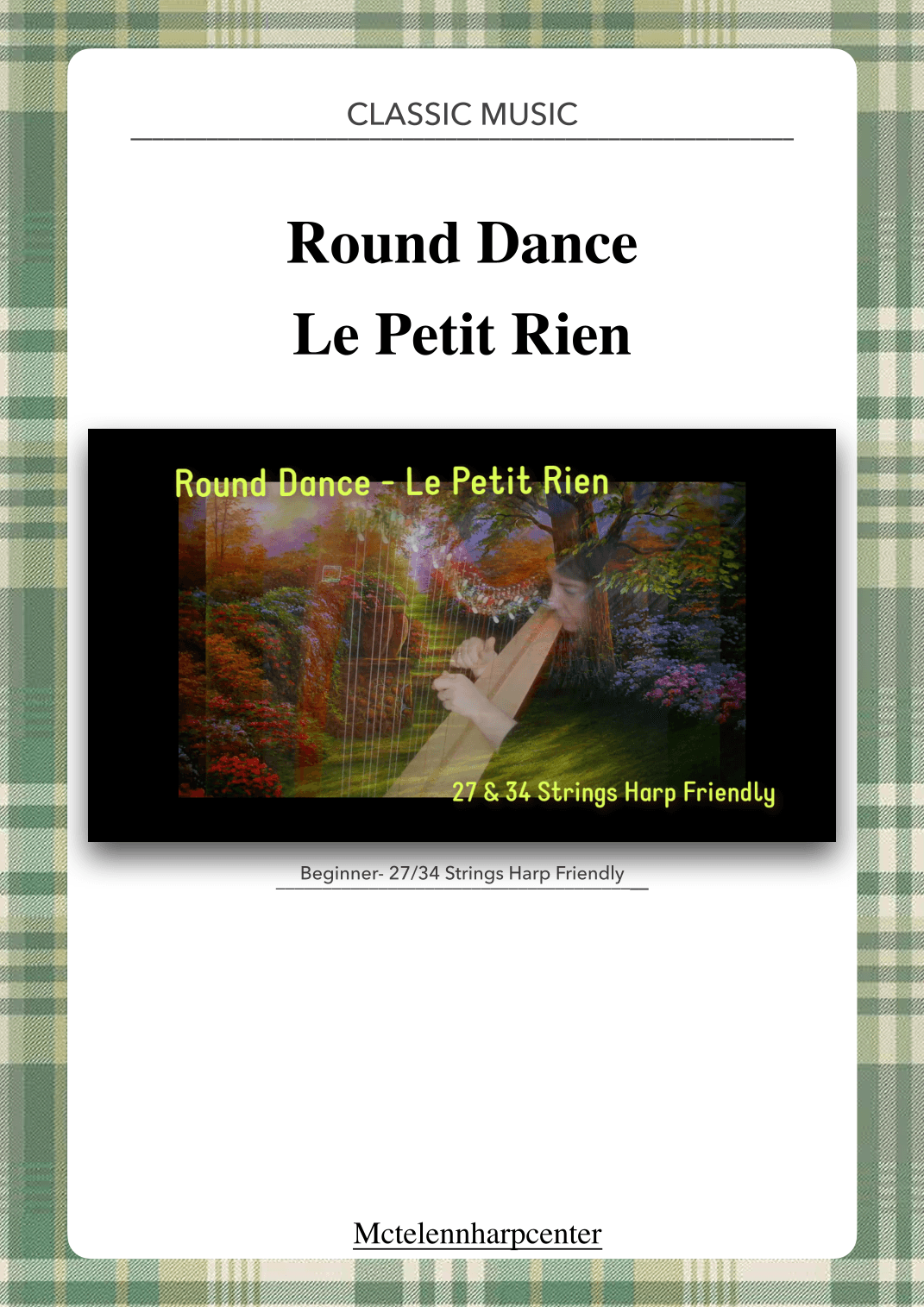 Round Dance/Beyer - Le Petit Rien/Couperin - Beginner & 27/34 String Harp | McTelenn Harp Center (arr. Eve McTelenn)