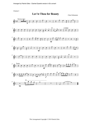 Lov'st Thou For Beauty (Liebst du um Schonheit) (arr. Patrick Giles)