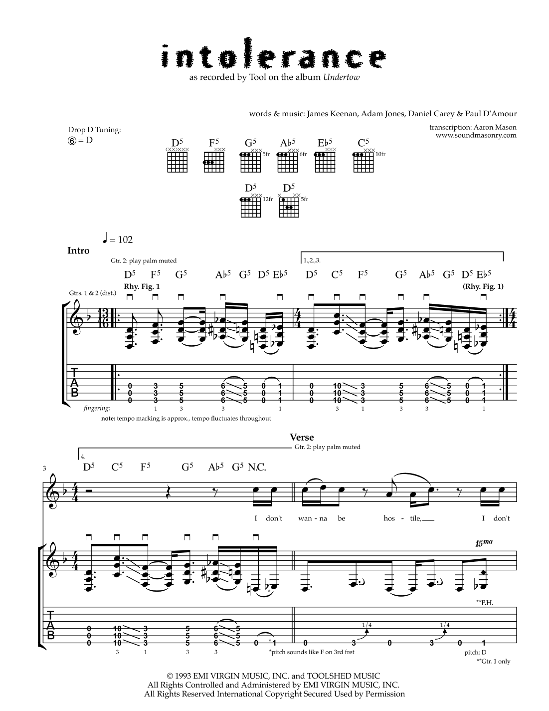 Intolerance (arr. Aaron Mason)