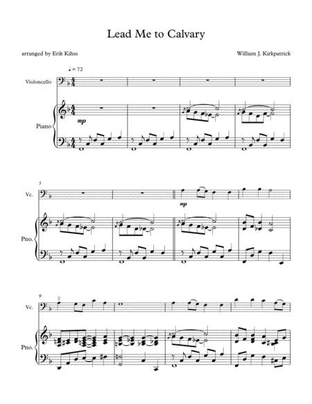 Lead Me to Calvary - Duet for Cello and Piano by Erik Kihss (arr. Erik Kihss)