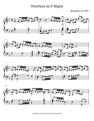 Overture for Keyboard in F Major