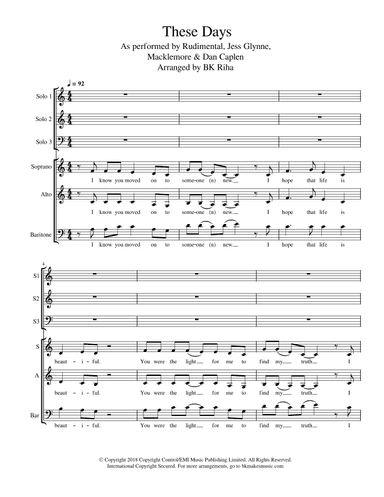 These Days (arr. BK Riha / Brandy Kay Riha)