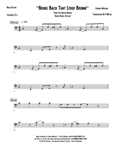 Bring Back That Leroy Brown (arr. Accubass)