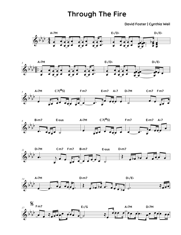 Through The Fire (arr. Fake book Guy)