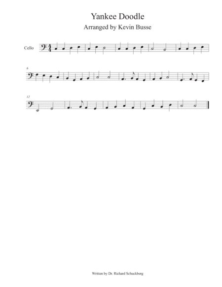 Yankee Doodle - Cello (arr. Kevin Busse)
