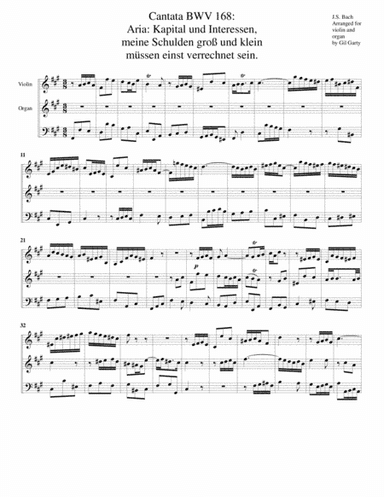 Aria: Kapital und Interessen, meine Schulden gro (arr. Gil Garty)