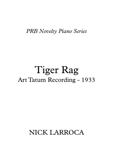 PRB Novelty Piano Series - Tiger Rag (LaRocca) (arr. PRB Music)