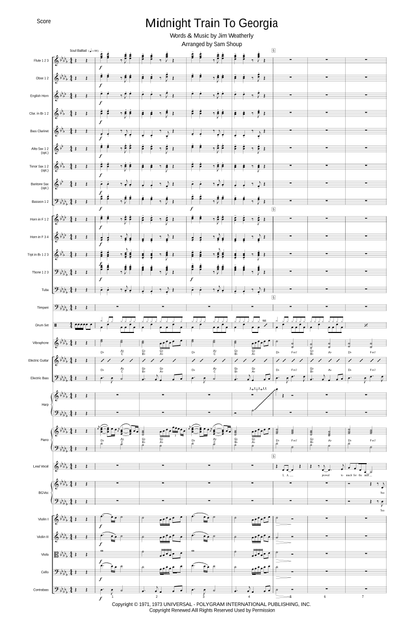 Midnight Train To Georgia (arr. Sam Shoup)