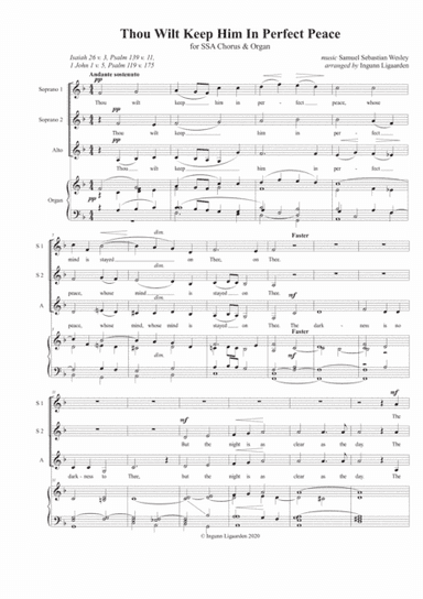 Thou Wilt Keep Him In Perfect Peace - SSA & Organ (arr. Ingunn Ligaarden)