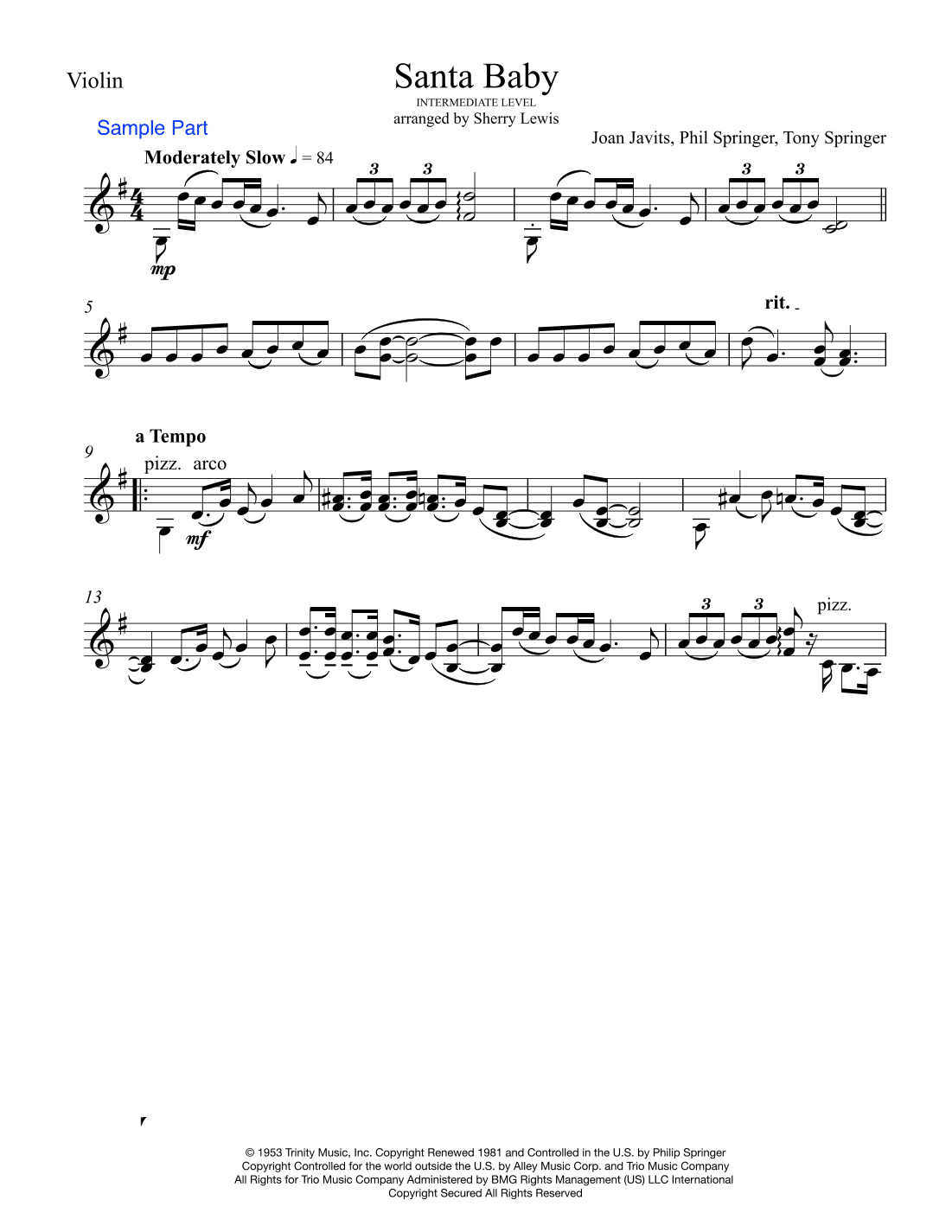 Santa Baby (arr. Sherry Lewis Publishing)