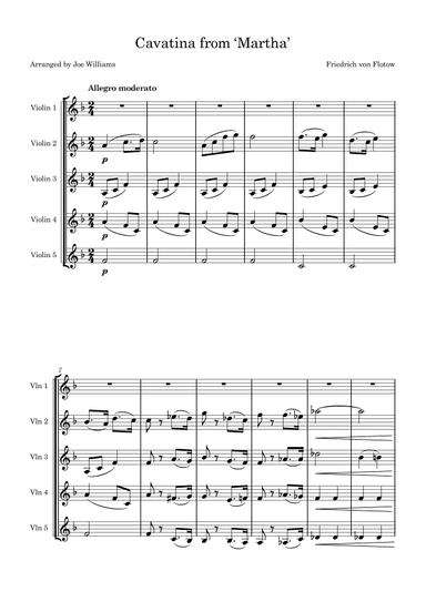 Cavatina from 'Martha (arr. Joe Williams)