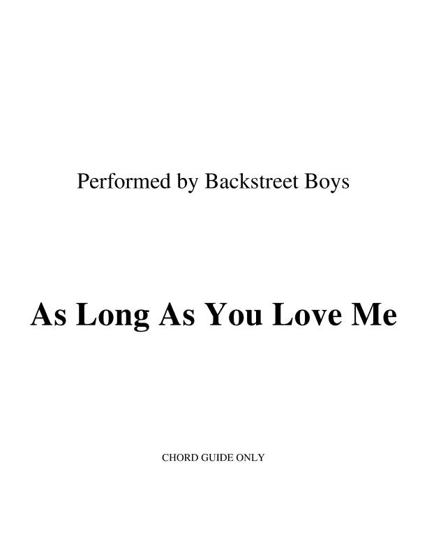 As Long As You Love Me (arr. RWM)