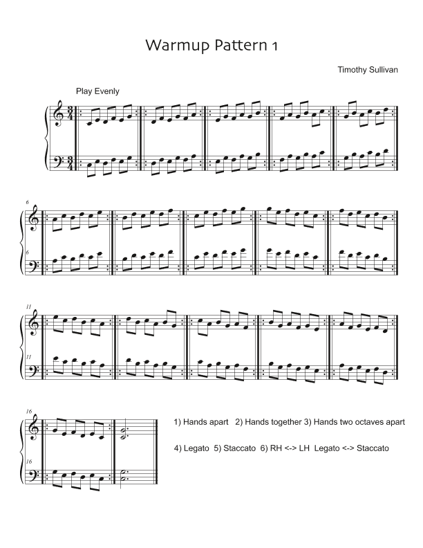 Easy Piano Warmups (Group 1)