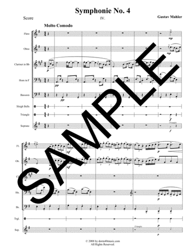 Symphony No. 4 - 4th Movement for Woodwind Quintet, Soprano, and Optional Percussion (arr. Dorm 40 Music)
