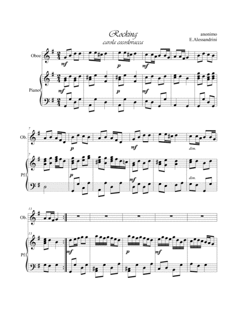 Rocking. Oboe e piano (arr. Ester Alessandrini)